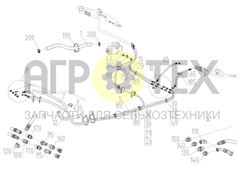 Гидрооборудование рулевого управления (КСУ-2.09.74.000) (№95 на схеме)